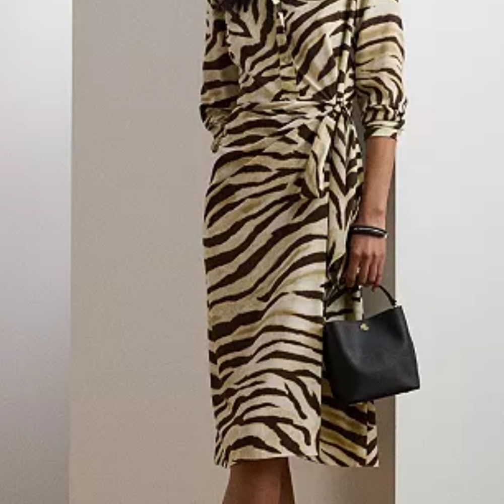 Ralph Lauren Zebra Print Long Sleeve Dress